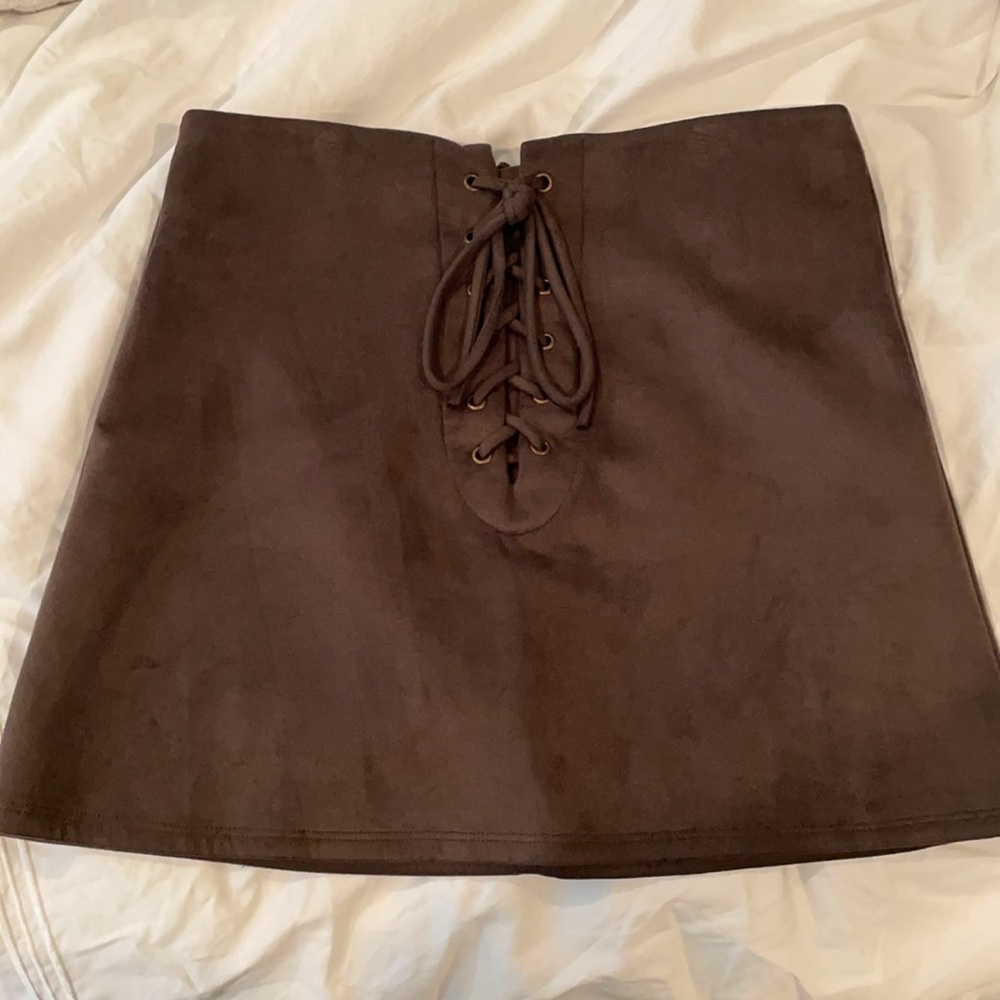 LEITH faux suede skirt